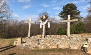 Crosses of Calvary on the Mountain Easter
