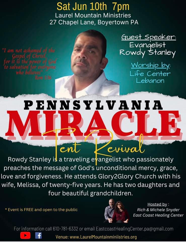 Rowdy Stanley at the Pennsylvania Miracle Tent Revival
