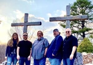 Heavens Thunder Band pictured at the Crosses of Calvary on the Mountain.