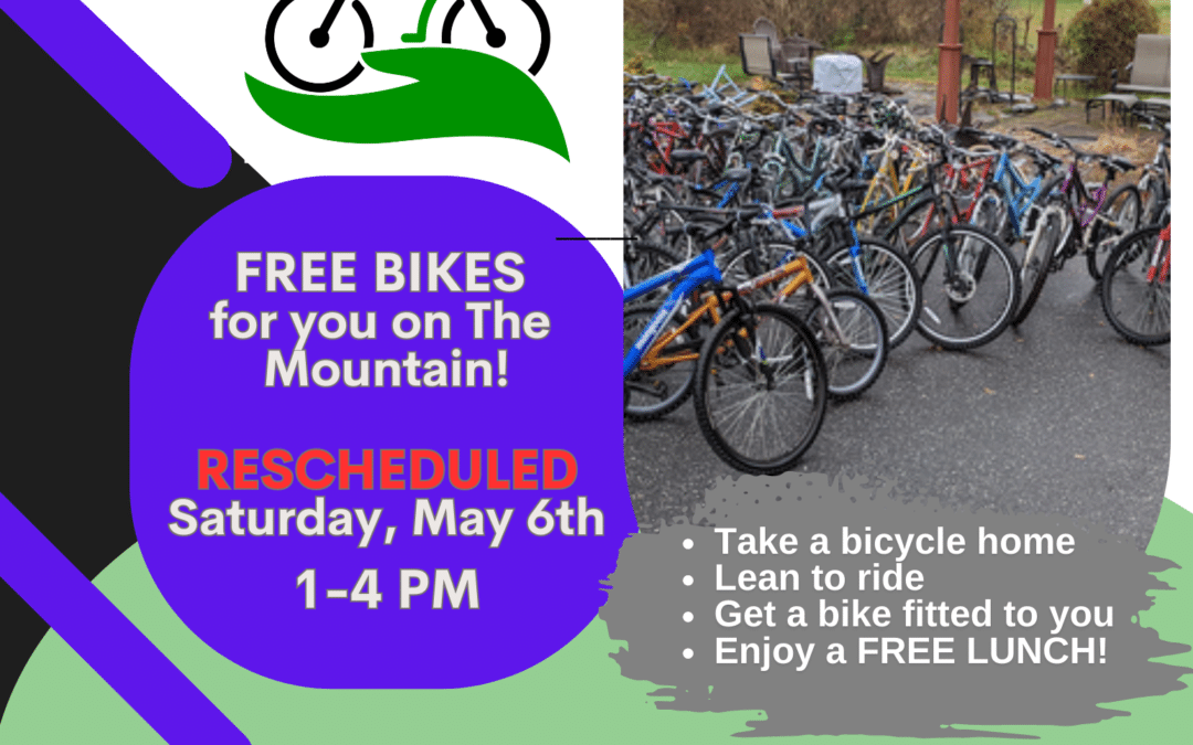 Free Bikes on the Mountain – Rescheduled
