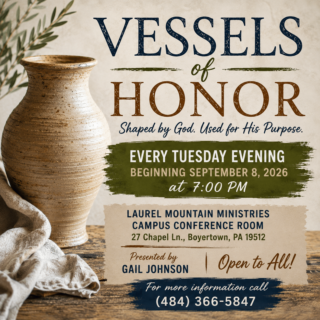 Bible Study on the Mountain - Vessels of Honor